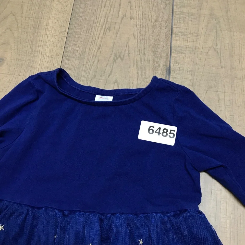 Hanna Andersson Dress Girls Size 6-7 Angels Tulle Holiday Christmas Blue‎ Modest